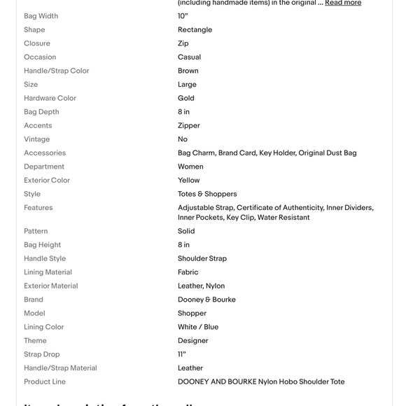 EUC Dooney & Bourke Nylon Hobo Yellow shoulder tote with matching pouch - Picture 6 of 6